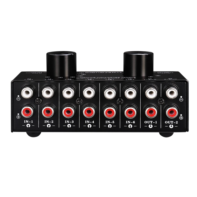 

Switcher 6 in 2 Out or 2 in 6 Out Headphone Speaker Switcher Stereo Sound Source Signal Selection Switcher, Interface Adopts RCA