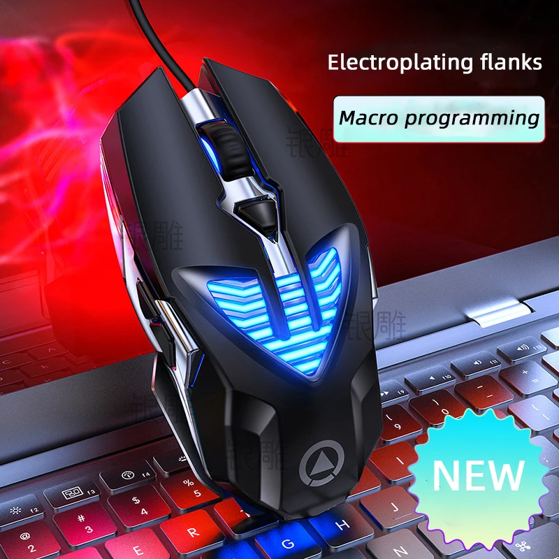 

Silent Click USB Wired Gaming Mouse 6 Buttons 3200DPI Mute Optical Computer Mouse Gamer Mice for PC Laptop Notebook