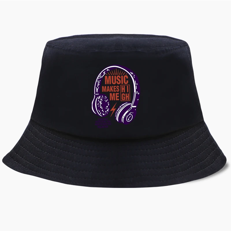 Прикольные наушники Music Make Me High Bucket Панама Мужская кепка для женщин и мужчин