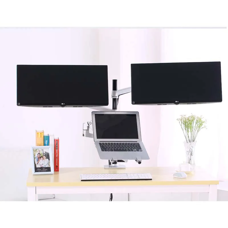 Держатель-зажим для ноутбука 17-32 дюйма алюминиевый двойной кронштейн ЖК-монитора