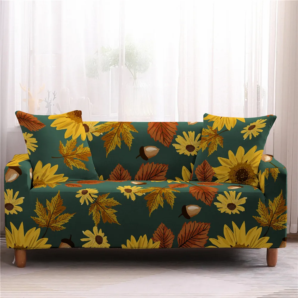 Flower Pattern Elastic Slipcovers Sofa Universal Cover Stretch Sectional Couch Sunflower For Living Room | Дом и сад