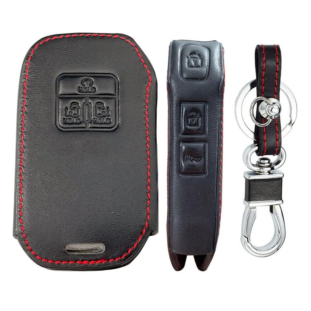 

Leather Car Key Cover Case 6 Button Remote Smart Key Fob Leather Case Cover Fit For 2022 Kia Carnival LX Mini Passenger