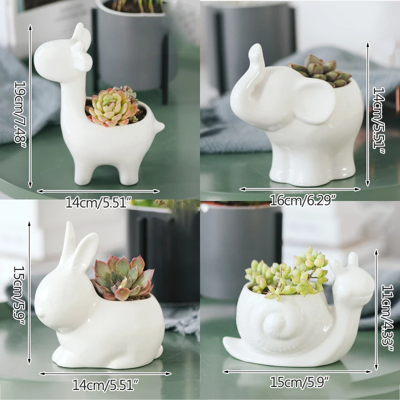 Креативный керамический животный цветочный горшок для суккулентных растений