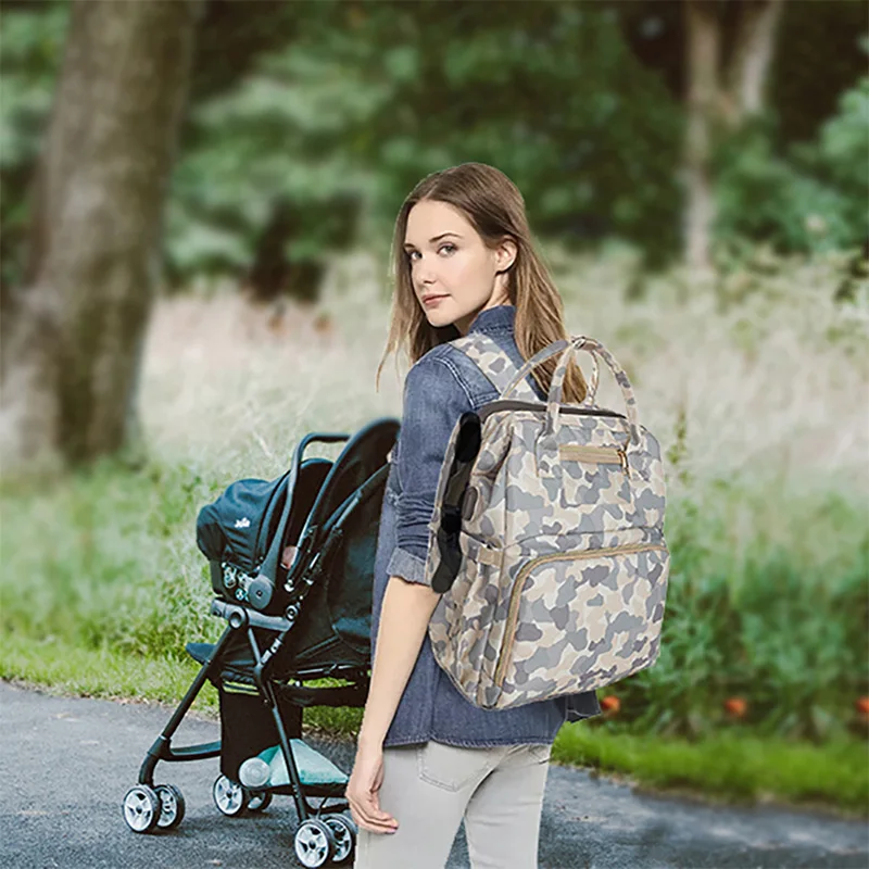 Mochila de viaje de gran capacidad para mam&aacute;, bolso de lactancia, para cambiar pa&ntilde;ales, para el cuidado del beb&eacute;, 1 ud.-1