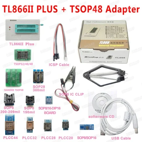 13 adapters Новейший XGecu TL866II плюс USB программатор 1,8 V nand flash 24 93 25 mcu биос EPROM лучше, чем TL866CS/TL866A програмер - Цвет: 13 adapters