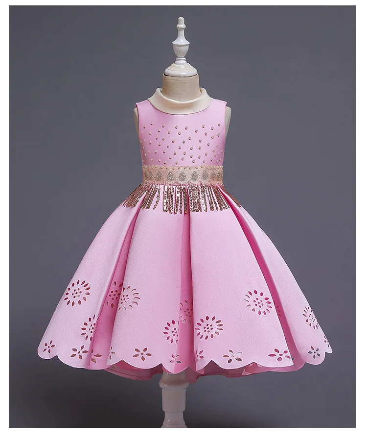 Платье для маленьких девочек Новый Год Вечерние платья Элегантный бисерный