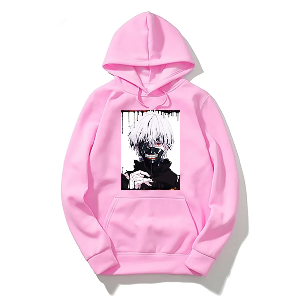 Funny Tokyo Ghoul Hoodies Men Kawaii Fashion Winter Warm Streetwear Graphic Sweatshirts Male