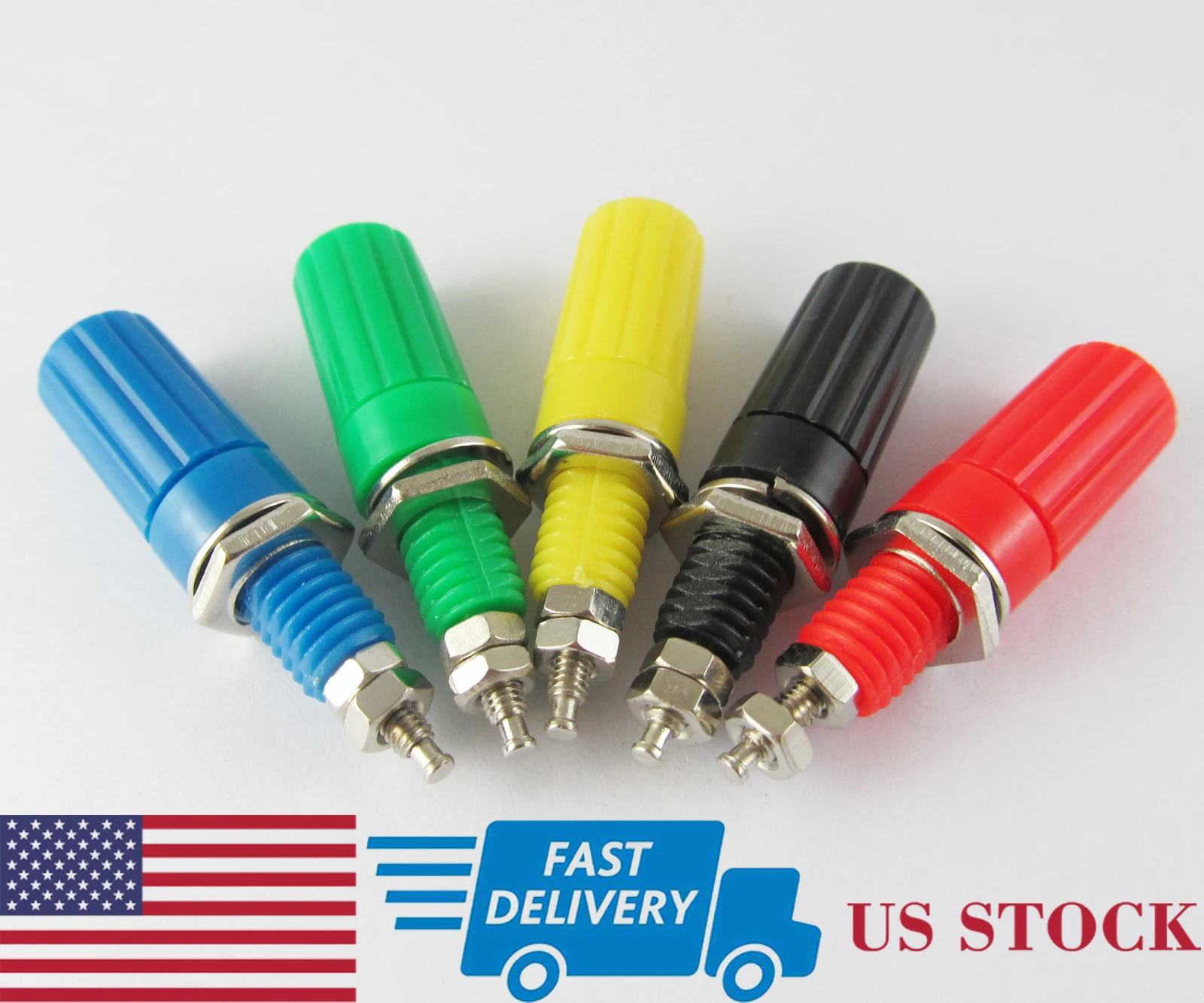 

1 комплект, 5 цветов, переплет-столб, 4 мм, длинный гнездо типа «банан», гнездовой аудио-разъем (США)