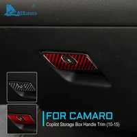 carbon fiber for chevrolet camaro 2010 2011 2012 2013 2014 2015 accessories interior trim car copilot storage box handle cover