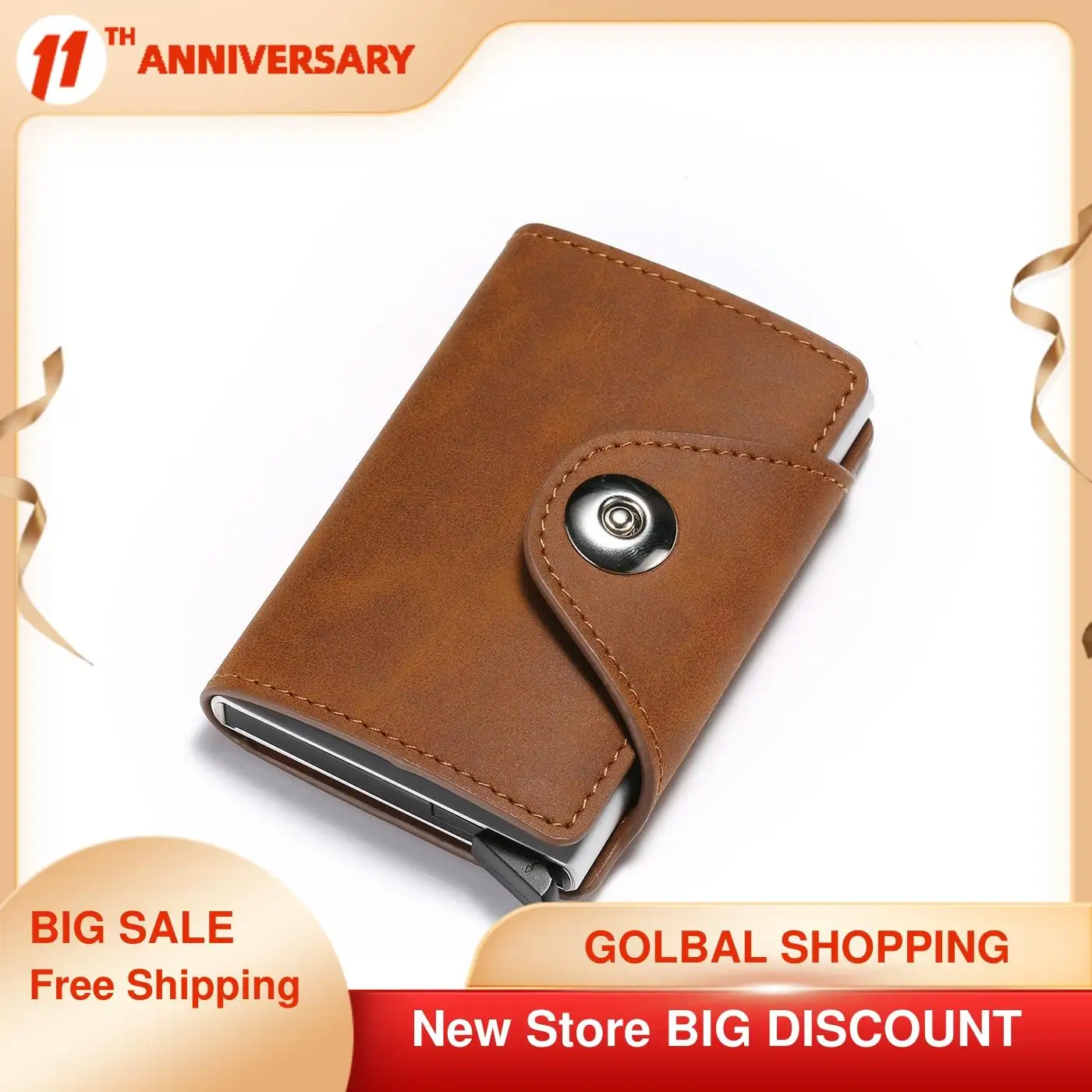 

Fashion Casual Card Holder Pu Leather Black Business Card Case Luxury Men Credit Mini Cards Holder Wallet Coin Purse