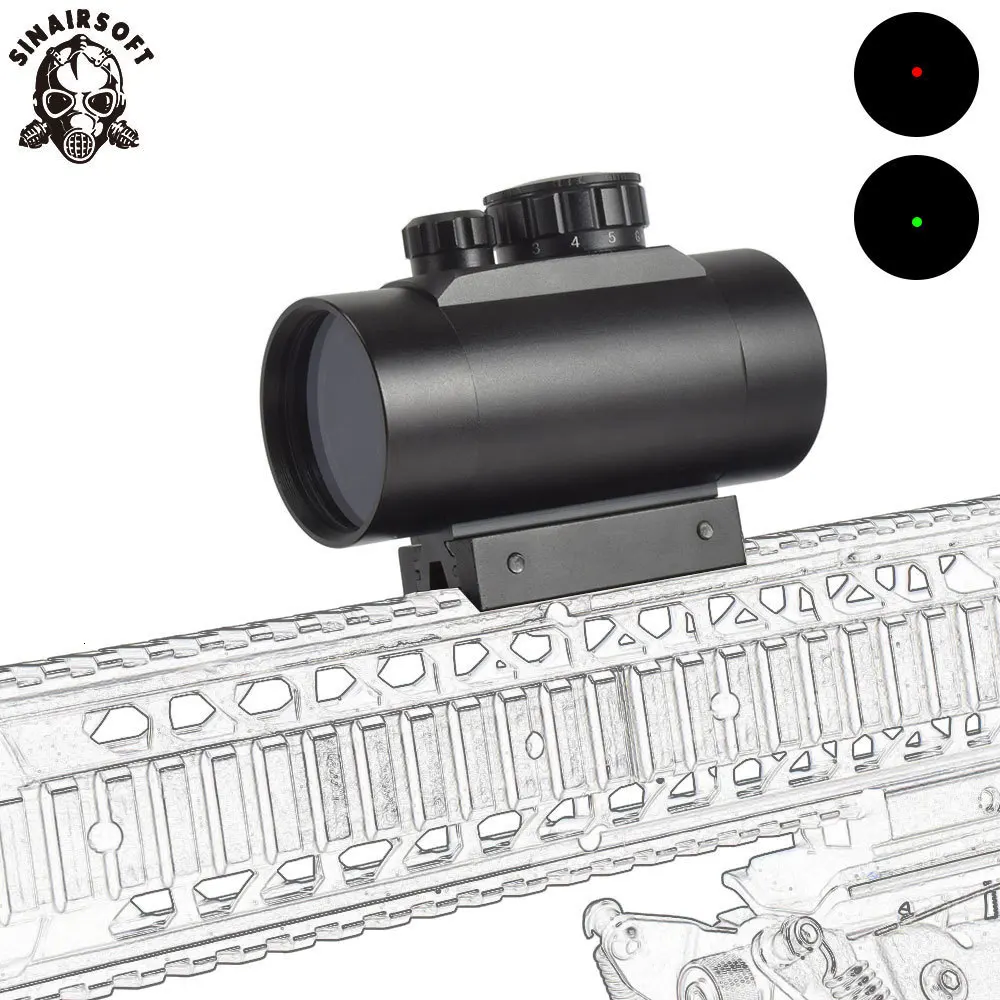 SINAIRSOFT 1x40 красный точечный прицел страйкбол красный зеленый точечный прицел охотничий прицел 11 мм 20 мм рельсовое крепление Коллиматорный прицел SA4392