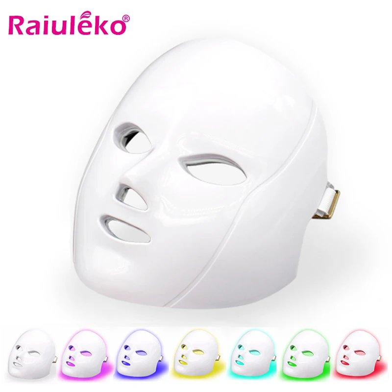 

7 Color Photon Face Mask LED Light Therapy Anti Wrinkle Acne Removal Skin Rejuvenation Electric Facial Spa Salon Beauty Machine