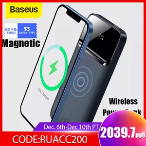 baseus power bank 10000mah for iphone 13 wireless charger pd 20w fast charger external battery portable charger for iphone 12 free global shipping