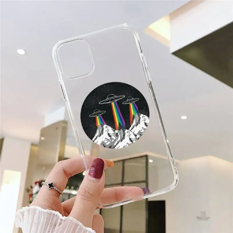 

Alien space Phone Case Clear Transparent for iPhone 11 12 mini pro XS MAX 8 7 6 6S Plus X 5S SE XR 2020