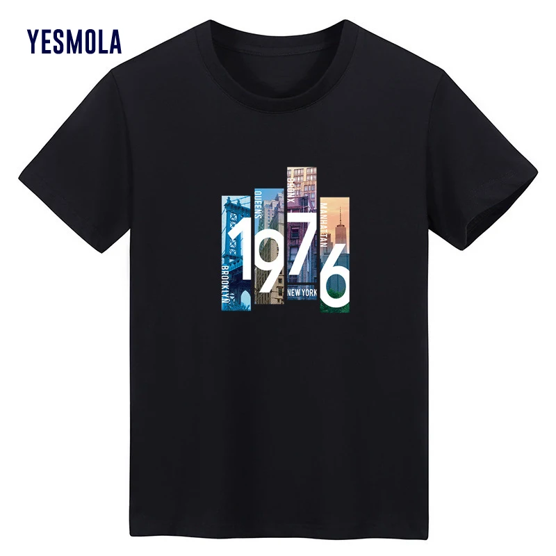 YESMOLA-Camiseta personalizada para hombre y mujer, camisa con estampado de Born '1976 ', de alta calidad, informal, de gran tamaño