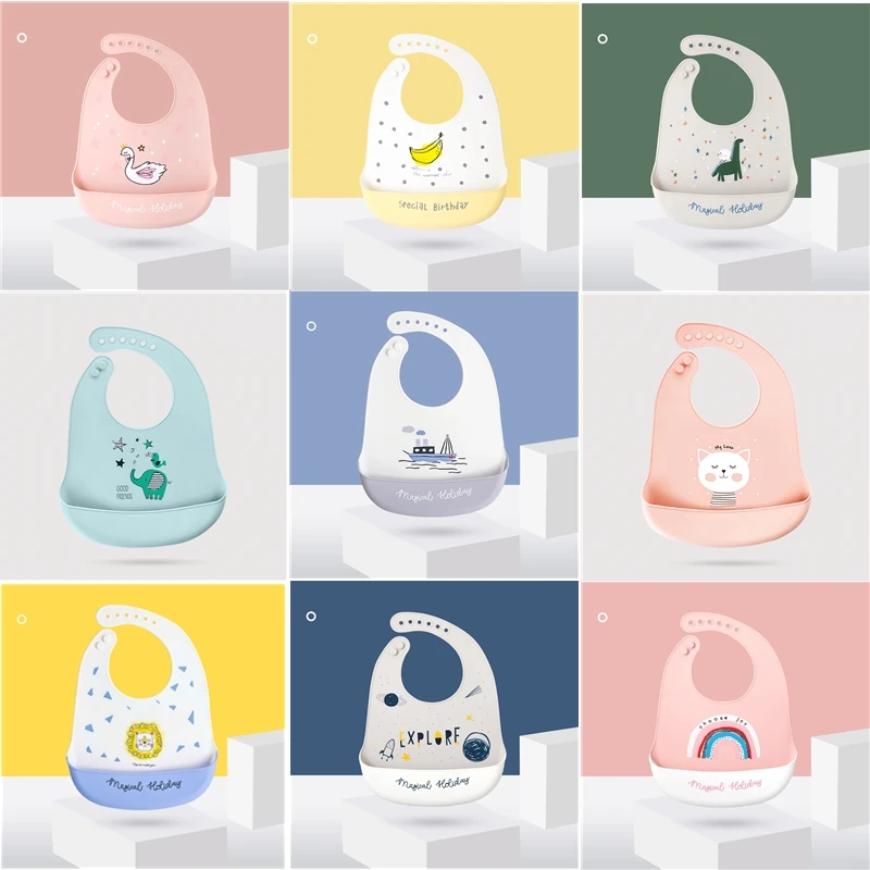 Детские нагрудники водонепроницаемый силиконовый нагрудник для кормления детей