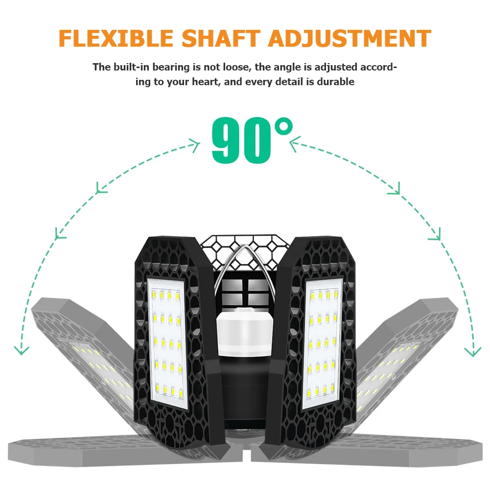 120LED Solar LED Garage Light Waterproof Three-Leaf Workshop Strong Heat Dissipation Ceiling Lamp Energy Saving Night | Лампы и