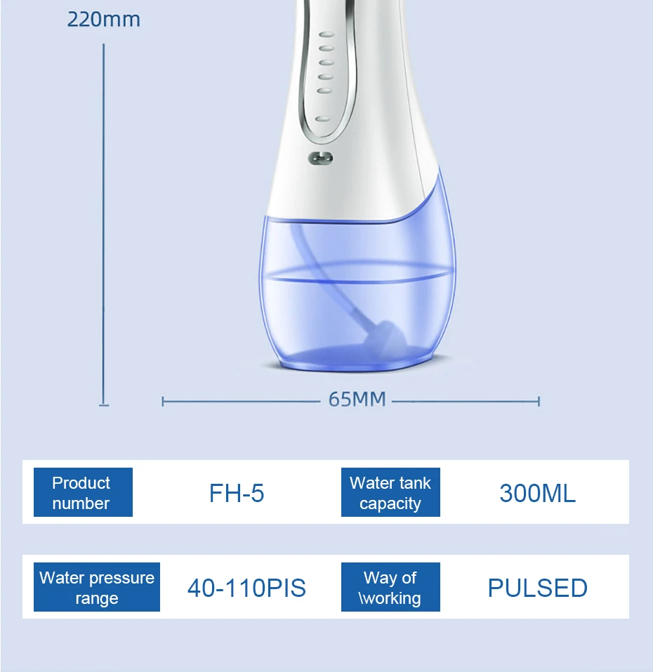 H20floss ирригатор для полости рта портативный водный ирригатор зубная нить 5 режимов USB перезаряжаемая струя воды 300 мл очиститель зубов
