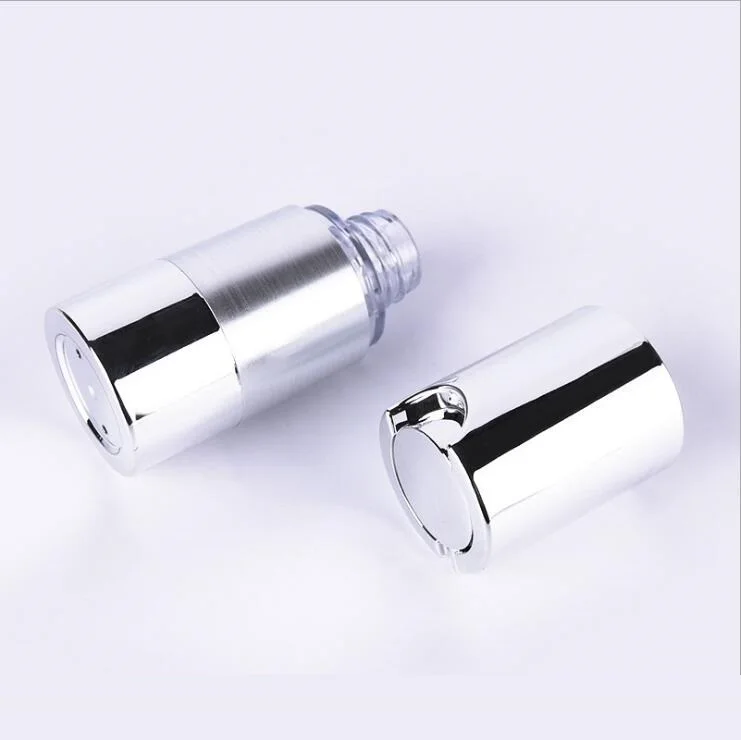 50 мл УФ Серебряный безвоздушный вакуумный насос бутылка для лосьона с серебряным