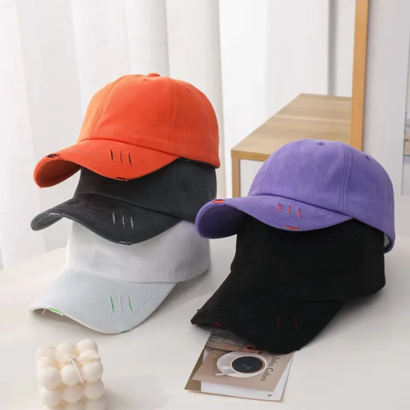 

Hot Sale Unisex Fashion Cap Kpop Simple Hole Style Candy Colors Baseball Cap For Men Women High Quality Streetwear Hat