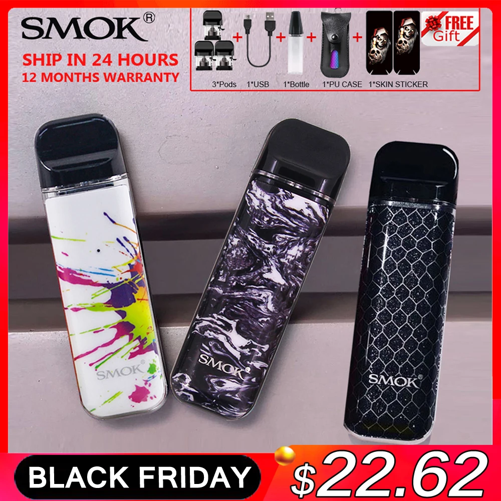 Набор SMOK Novo, стартер для свежих паров, электронная сигарета, вейп ручка с 450 мАч, встроенный аккумулятор, 2 мл, стручки VS Nord Fit W01