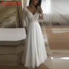 Кружевное Свадебное платье для невесты, Vestido De Festa Robe De Soiree, вечернее платье с коротким рукавом для свадьбы, вечеринки, с рукавом 34