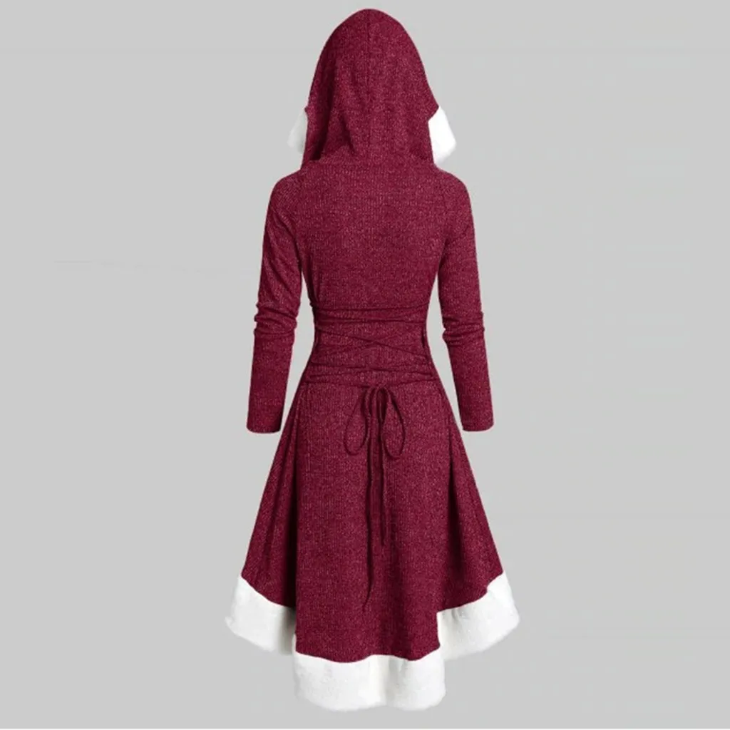 Женское зимнее рождественское платье для косплея модное лоскутное с длинным