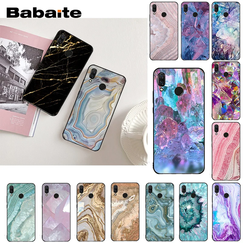 Чехол для телефона Babaite с голубым розовым фиолетовым драгоценным камнем Агатом