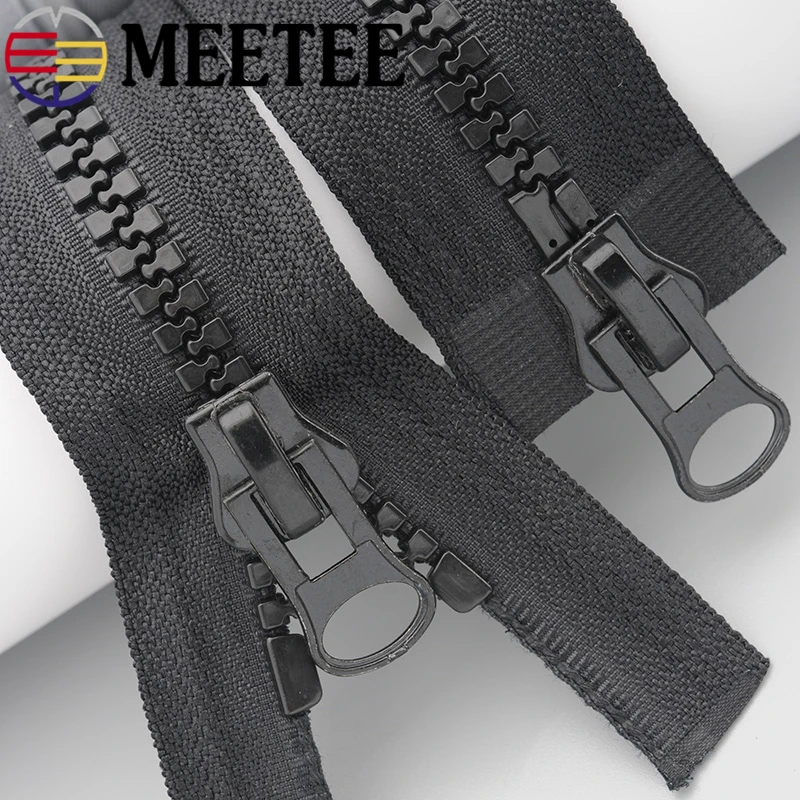 Meetee 8 # полимерная молния черные белые двойные слайдеры пуховик пальто сумка