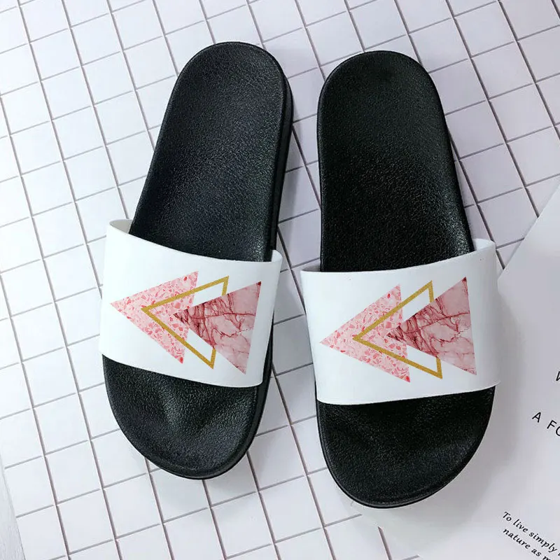 

Shoes Women geometry Pattern House Slippers Cartoon Flip Flops woman Non-slip Sandals beach Slides Fashion slipper Ladies shoes