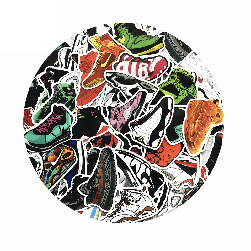 100 шт Мультяшные наклейки AJ обувь смешанные крутые кроссовок Джордана для