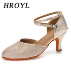 Женская обувь для современных латинских танцев с закрытым носком, танго, обувь для бальных танцев для женщин, бесплатная доставка, 75 см, блестящая обувь для сальсы