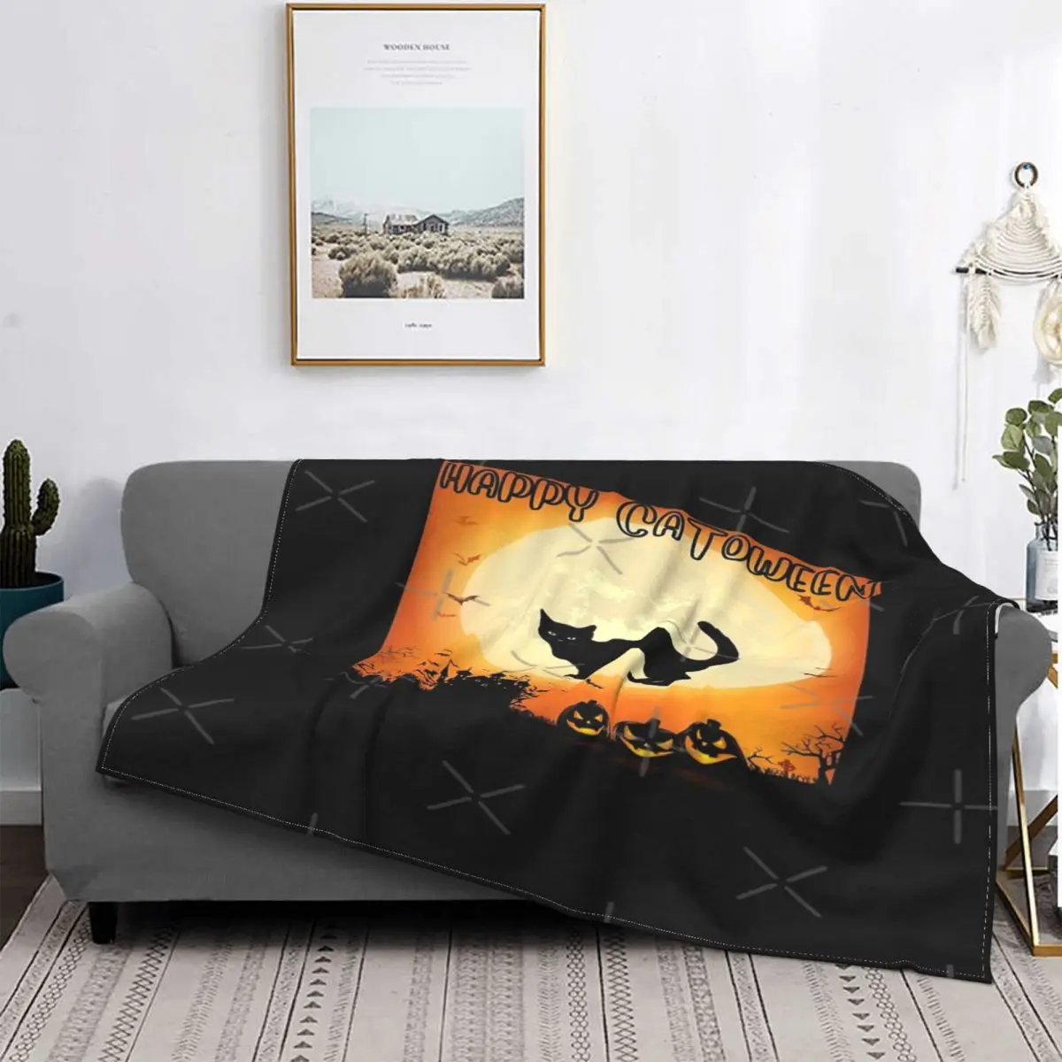 

Catoween-Manta a cuadros para cama, sofada, toalla de playa, manta Kawaii, 2021, 21