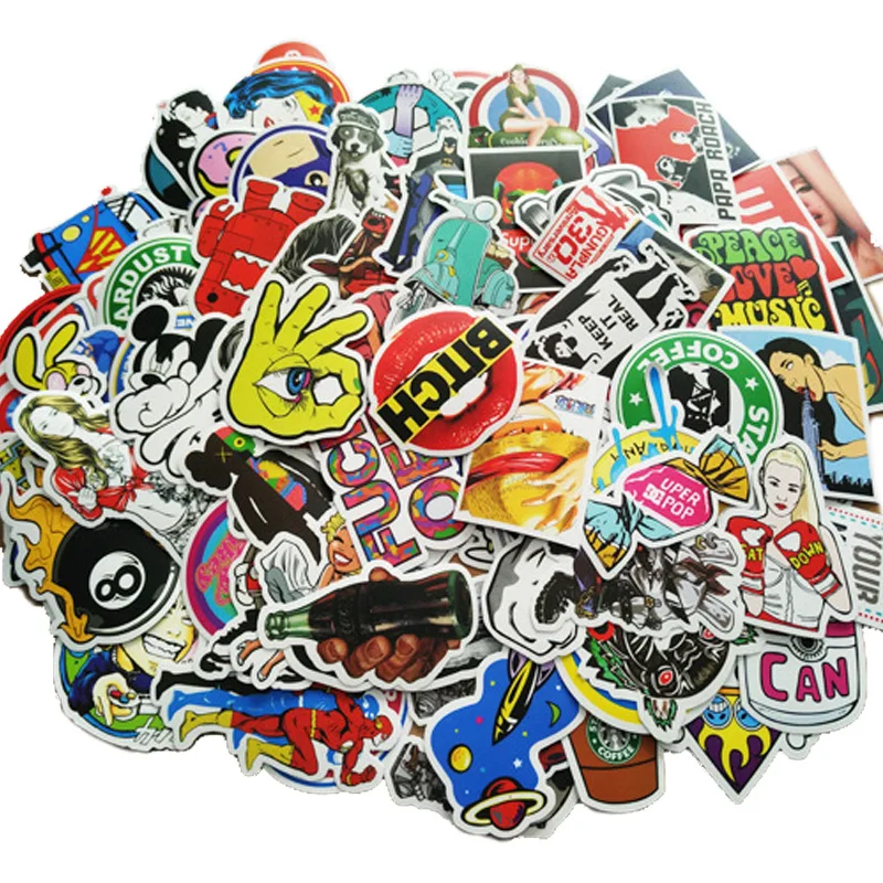 100 шт. стикеров наклейки для рукоделия набор водонепроницаемых граффити багажа