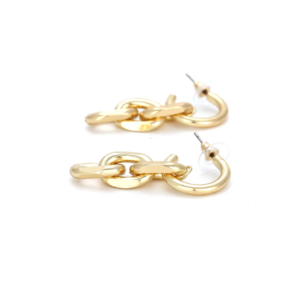 

Simple Geometric Metal Ring Earrings Drop Earrings Zirconia For Women Fashion Jewelry Accessories Wedding Anniversary Gift