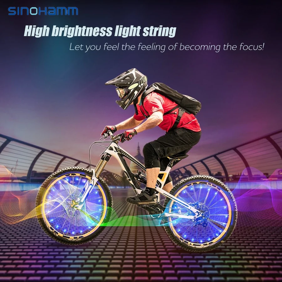 Светодиодный светильник для велосипеда с зарядкой от USB 18650 7 цветов в 1