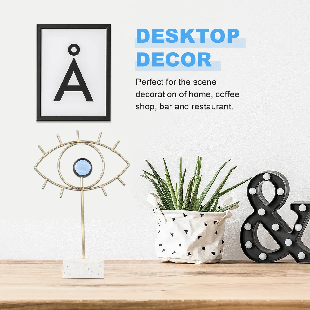 

1Pc Household Ironwork Ornament Eye Model Craftwork Adornment for Hotel Desktop