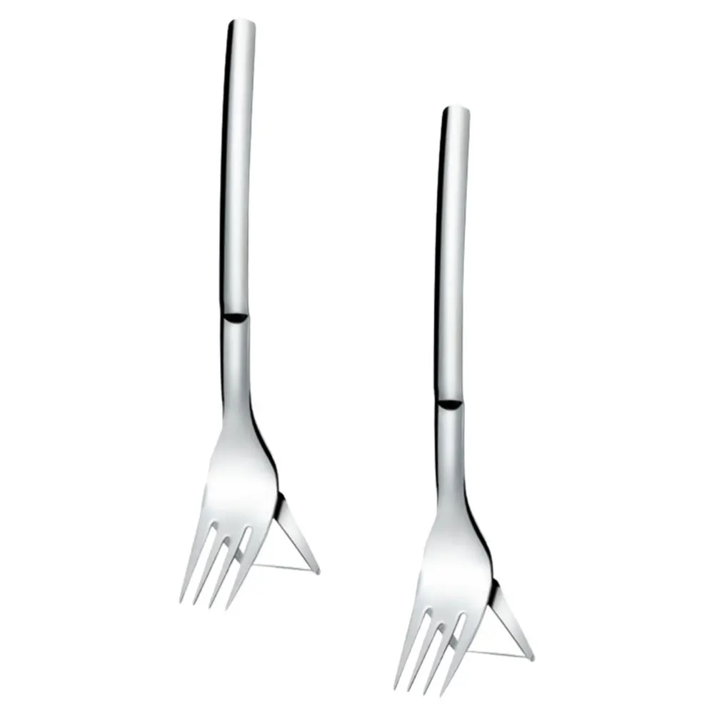 

2pcs Fruit Slicers Creative Fruit Forks Stainless Steel Watermelon Forks (Silver)