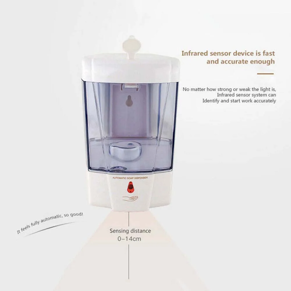 Автоматический дозатор жидкого мыла 700 мл Бесконтактный ИК-датчик настенное