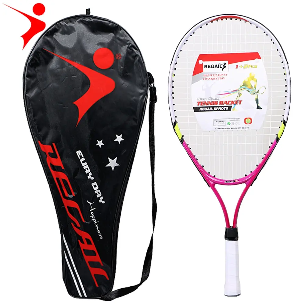 

REGAIL 1 Pcs Only Teenager's Tennis Racket Aluminium Alloy Frame with Firm Nylon Wire Perfect for Chindren Tennis Training