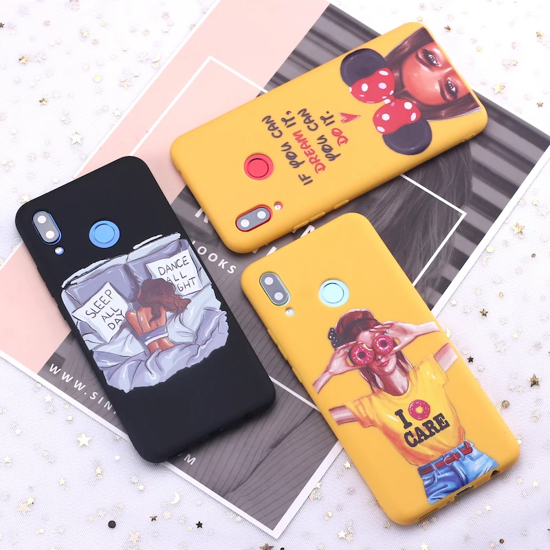 

For Huawei Honor Mate 10 20 Nova P20 P30 P40 P Smart Fashion Queen Classy Paris Girl Summer Travel Candy Silicone Phone Case