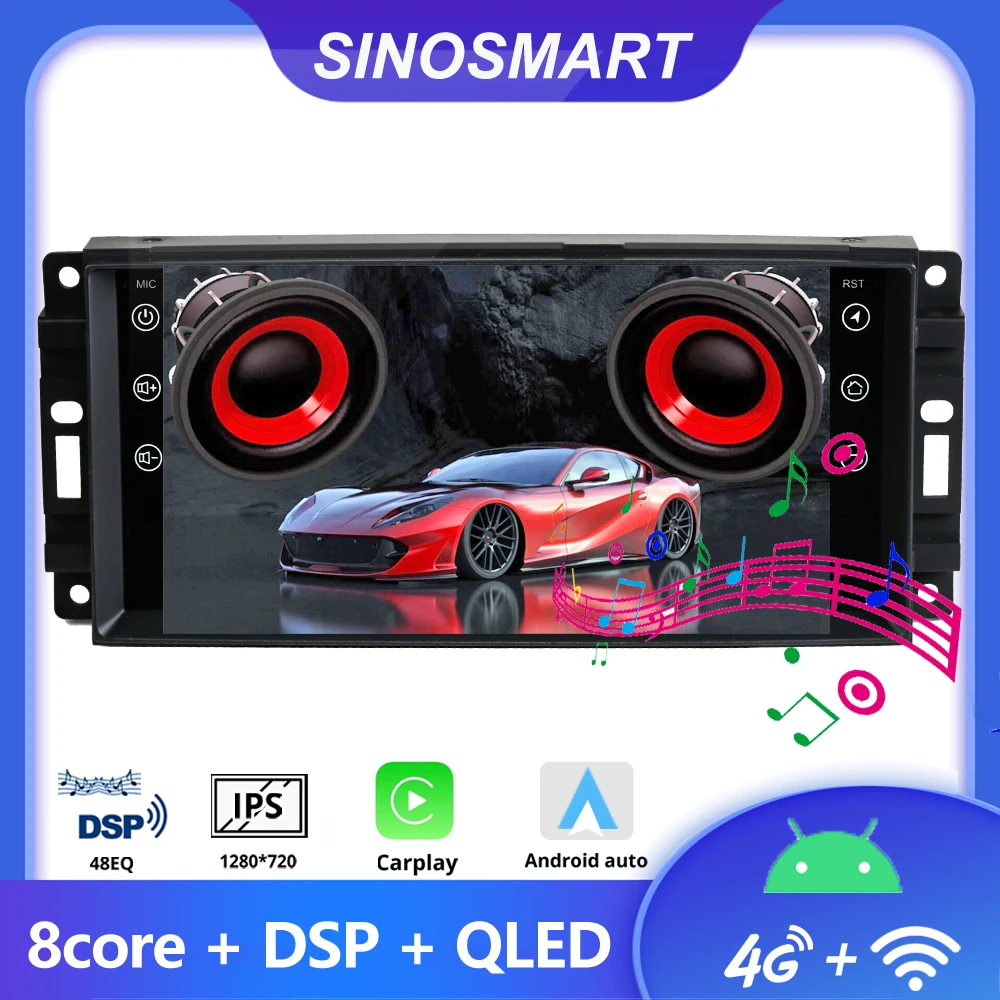 

SINOSMART Автомобильный GPS навигатор для Dodge Grand Caravan Калибр Jeep Commander Патриот Chrysler Sebring 8-ядерный процессор