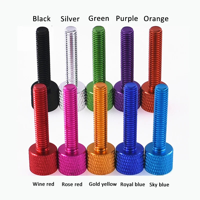

3PCS M6*30mm Aluminum Alloy knurled Thumb Screws Multiple Color