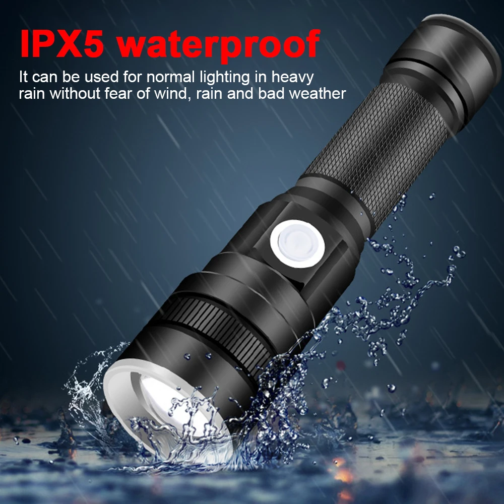 

Фонарик Электрический с аккумулятором на 2000 мА · ч, 50-100 м