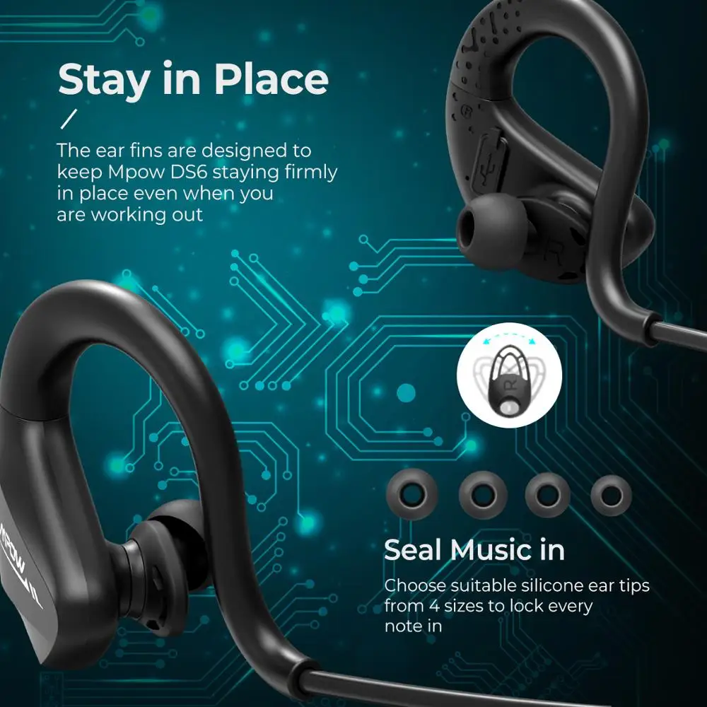 Mpow DS6 шейные Спортивные наушники Bluetooth 5,0 беспроводная гарнитура 9H время воспроизведения IPX6 Водонепроницаемый для iPhone samsung Xiaomi