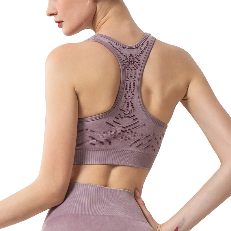 Женский противоударный бесшовный спортивный бюстгальтер для тренажерного зала