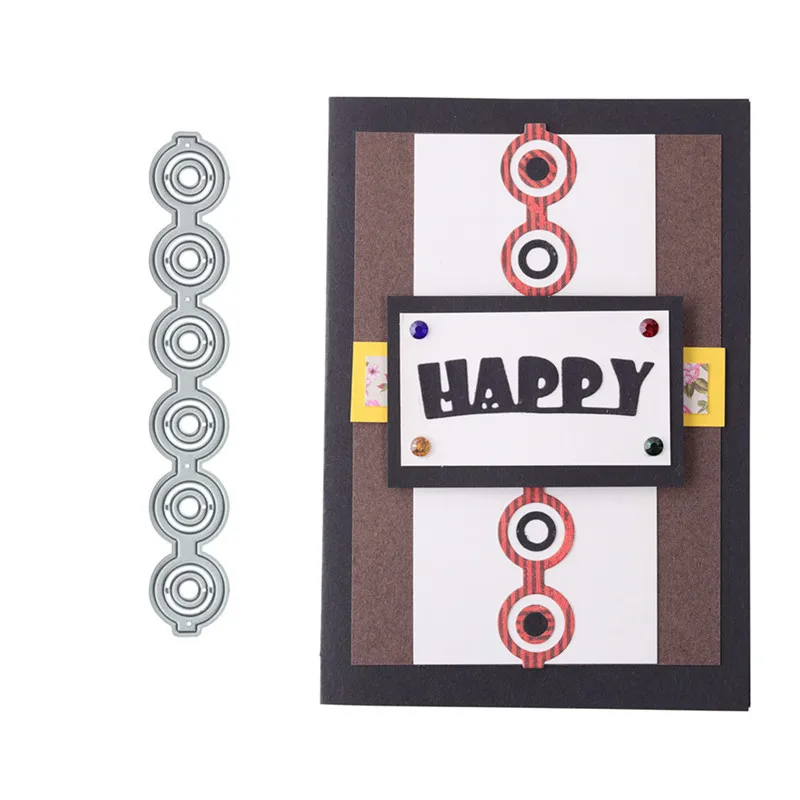 GJCrafts двойной круг границы металлические режущие штампы трафарет для фона