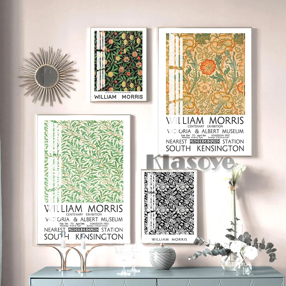 

William Morris Floral Wall Art Vintage Prints Botanical Art Poster Modern Minimalist Living Room Home Decor Canvas Painting