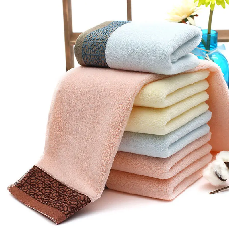 

New Hot Luxury Cotton Plain Satin Jacquard Towels Durable Soft Absorbent Bath Sheet Hand Bathroom Towels Wash Cloth