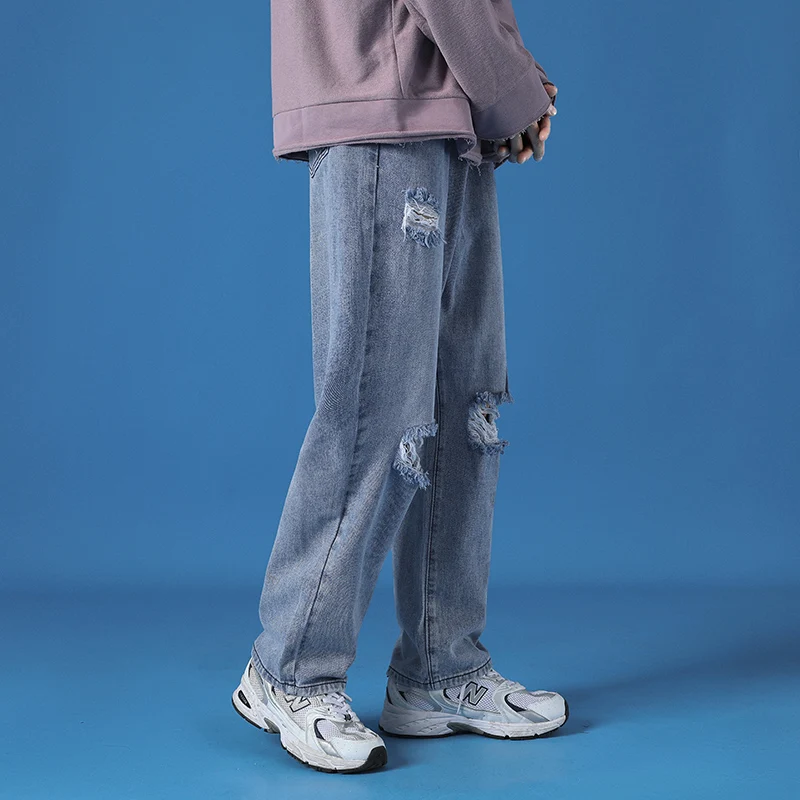 Джинсы с прорехами штаны для мужчин 2021 Новая мода на каждый день в японском ретро
